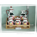 cow painted ceramic storage canister set